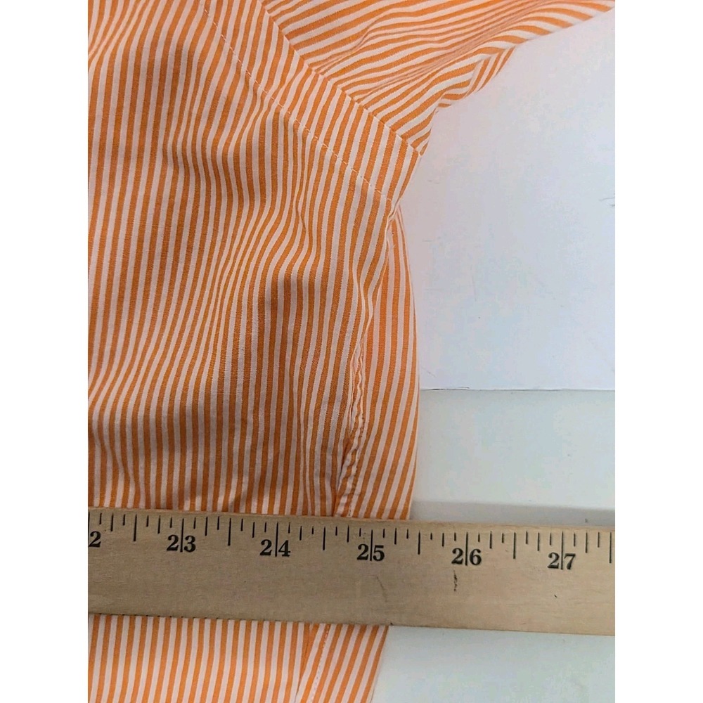 Ralph Lauren Shirt Men Large Orange Striped Long Sleeve Office Blake Cotton - Picture 7 of 7